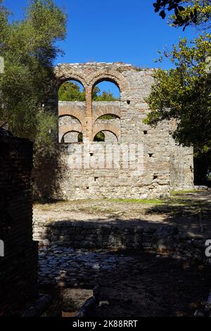 Butrint était une ancienne ville grecque et plus tard romaine et bishoprique à Epirus, site du patrimoine mondial de l'UNESCO, République d'Albanie Banque D'Images