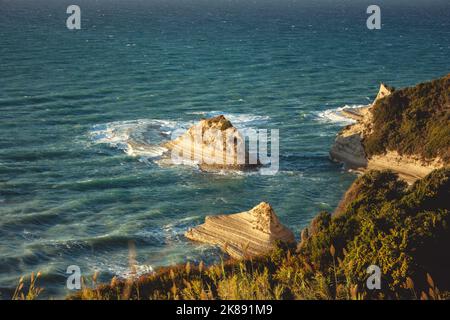 Belle vue de Cap Drastis dans l'île de Corfou en Grèce Banque D'Images