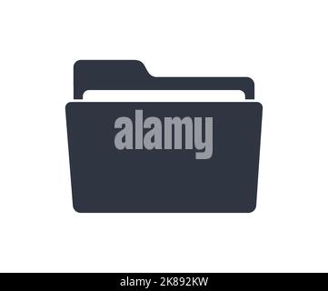 Icône de dossier noir isolé sur fond blanc. Illustration de Vecteur