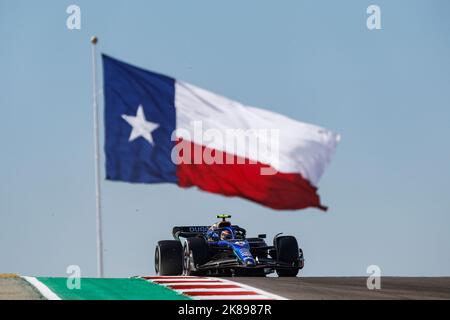 Austin, Texas, États-Unis. 21st octobre 2022. 45 SARGEANT Logan (etats-unis), Williams Racing FW44, action pendant la Formule 1 Aramco Grand Prix des Etats-Unis 2022, 19th tour du Championnat du monde de Formule 1 FIA 2022 de 21 octobre à 23, 2022 sur le circuit des Amériques, à Austin, Texas - photo Xavi Bonilla / DPPI crédit: DPPI Media/Alamy Live News Banque D'Images