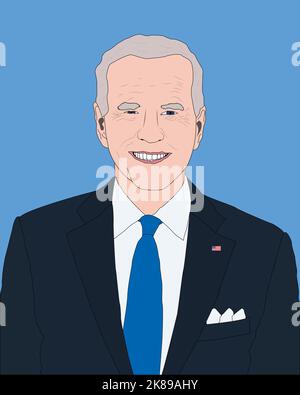 Joe Biden, président des États-Unis en mars 2021, Washington DC Illustration de Vecteur