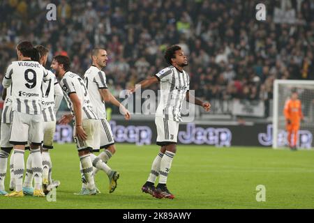 Turin, Italie. 21st octobre 2022. Weston McKennie (Juventus FC) célèbre le but lors du Juventus FC vs Empoli FC, football italien série A match à Turin, Italie, 21 octobre 2022 crédit: Agence de photo indépendante/Alamy Live News Banque D'Images