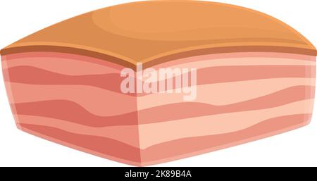 Vecteur de dessin animé d'icône de lard de jambon. Viande de porc. Bacon cru Illustration de Vecteur