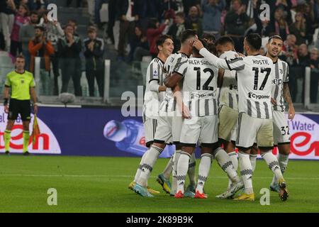 Turin, Italie. 21st octobre 2022. Juventus FC fête un but lors de Juventus FC vs Empoli FC, football italien série A match à Turin, Italie, 21 octobre 2022 crédit: Agence de photo indépendante/Alamy Live News Banque D'Images