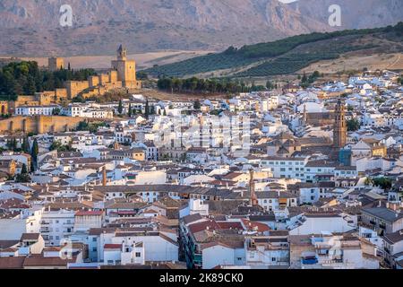 Andalousie, Antequera, ville, Paysage, Malaga, Espagne, Europe, Printemps, architecture, château, coloré, sans personne, panorama, Banque D'Images