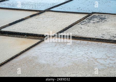 Salinas (salteworks) de Janubio, sur l'île de Lanzarote, îles Canaries, Espagne Banque D'Images