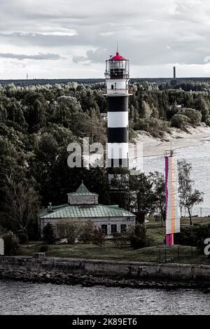 Phare, rivière Daugava, Riga, Lettonie, Europe Banque D'Images