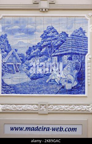 Portugal, Madère, Funchal, azulejo, image de carreaux de céramique, Banque D'Images