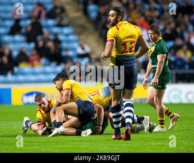 Coventry England 21st octobre: Match de rugby à XV lors de la coupe du monde 2021 entre l'Australie et l'Écosse à Coventry Building Society Arena le 21st octobre 2022 Australie 84: Écosse 0 crédit: PATRICK ANTHONISZ/Alay Live News Banque D'Images