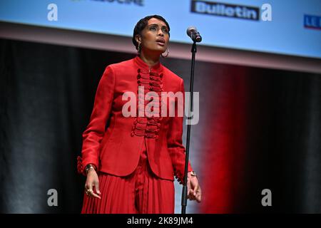 Lyon, France. 21st octobre 2022. Imany participe à la cérémonie de remise des prix Lumiere lors du Festival du film Lumiere 14th à Lyon, France sur 21 octobre 2022. Photo de Julien Reynaud/APS-Medias/ABACAPRESS.COM crédit: Abaca Press/Alay Live News Banque D'Images