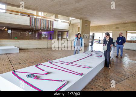 Bogota Colombie,Teusaquillo Carrera 60 Parque Virgilio Barco,Biblioteca Publica Virgilio Barco Park public Library expose collection interio Banque D'Images