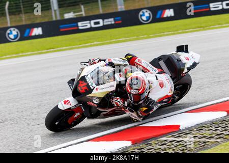 22nd octobre 2022; Sepang International circuit, Sepang, MALAISIE: MotoGP de Malaisie, FP 3 et qualification; 45 pilote Tetsuta Nagashima HRC pendant la pratique libre 3 au MotoGP de Malaisie Banque D'Images