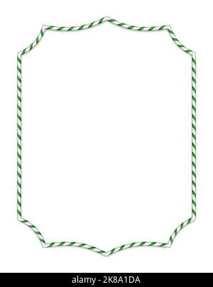 Cadre Candy réaliste sur fond transparent. Cadre de Noël pour carte, bannière. Illustration vectorielle Illustration de Vecteur