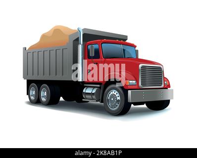 Tombereau de vidage Vector Cartoon. Tombereau de vidage Vector Cartoon. Chariot élévateur. Illustration de Vecteur