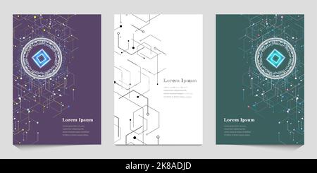 ensemble abstrait d'hexagone, ai intelligence artificielle, fond de texture géométrique, technologie scientifique, concept futuriste Banque D'Images