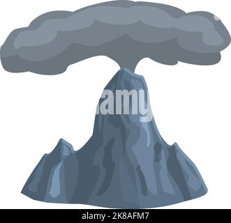 Volcano fumer icône vecteur de dessin animé. Éruption volcanique. vulcano naturel Illustration de Vecteur