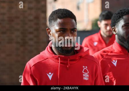 Nottingham, Royaume-Uni. 22nd octobre 2022Nottingham, Royaume-Uni. 22nd octobre 2022. Emmanuel Dennis de la forêt de Nottingham lors du match de la Premier League entre la forêt de Nottingham et Liverpool au City Ground, Nottingham, le samedi 22nd octobre 2022. (Credit: Jon Hobley | MI News) Credit: MI News & Sport /Alay Live News Banque D'Images