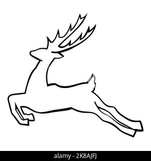 Illustration vectorielle isolée de renne de Noël Illustration de Vecteur