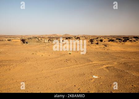 Ruines de la vieille ville déserte de Dongola, Soudan Banque D'Images