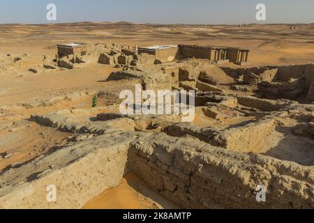 Ruines de la vieille ville déserte de Dongola, Soudan Banque D'Images