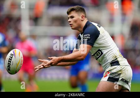 Jack Welsby d'Angleterre lors de la coupe du monde de Rugby League, groupe Un match au St James' Park, Newcastle upon Tyne. Date de la photo: Samedi 15 octobre 2022. Banque D'Images