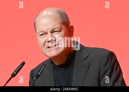 Munich, Allemagne. 22nd octobre 2022. Chancelier allemand OLAF Scholz (SPD). Credit: Felix Hörhager/dpa/Alay Live News Banque D'Images