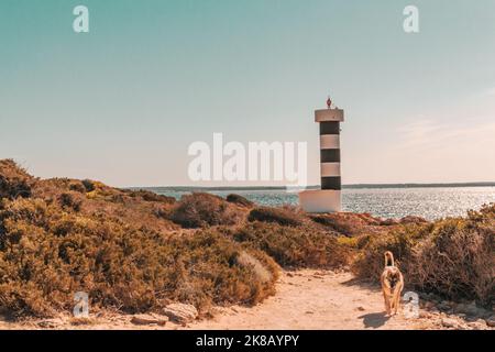 Paysage côtier à Colònia de Sant Jordi dans le sud de l'île de Majorque Banque D'Images