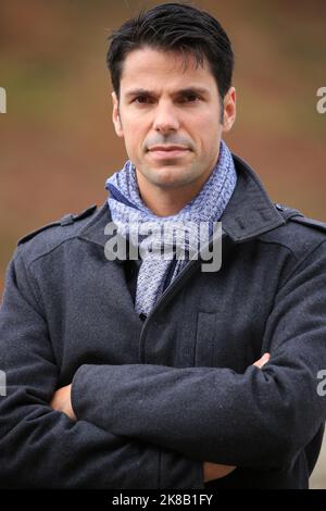 Cyril Pellevat, Sénatrice de haute-Savoie. Réhabilitation du col du Mont-Lachat sur la commune de Saint-Gervais Mont-blanc. Phase finale : ensemencemen Banque D'Images