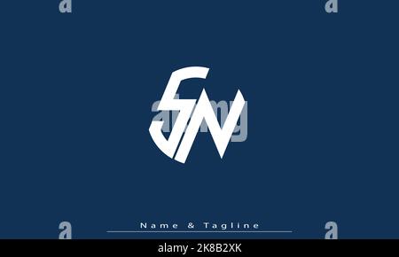 Lettres de l'alphabet initiales Monogram logo SN , NS Illustration de Vecteur
