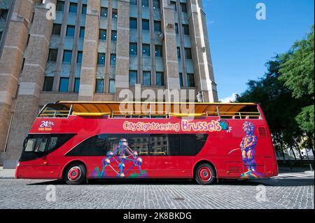 Bus touristique de Bruxelles (à arrêts multiples) à Bruxelles, Belgique Banque D'Images