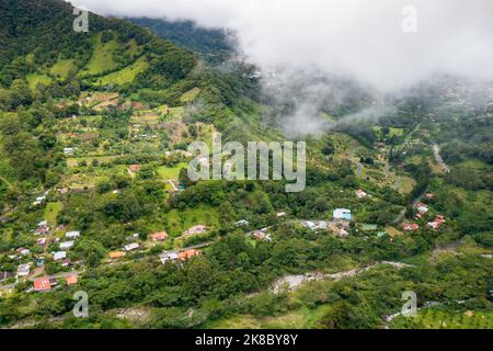 Vue aérienne de Boquete dans la province de Chiriqui, dans l'ouest du Panama. Banque D'Images