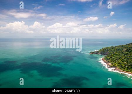 Vue aérienne de l'île de Taboga. Île tropicale située dans le Pacifique près de Panama City, Panama. Banque D'Images