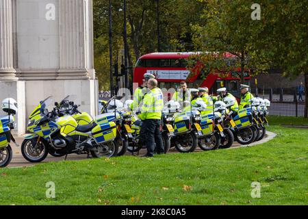 Rejoignez la marche européenne, grand groupe de motocyclistes de police, londres, royaume-uni Banque D'Images