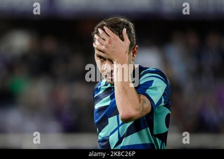 Florence, Italie. 22nd octobre 2022. Nicolo Barella du FC Internazionale lors de la série Un match de football entre l'ACF Fiorentina et le FC Internazionale au stade Artemio Franchi à Florence (Italie), 22 octobre 2022. Photo Andrea Staccioli/Insidefoto crédit: Insidefoto di andrea staccioli/Alamy Live News Banque D'Images