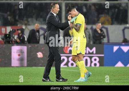 Florence, Italie. 22nd octobre 2022. Joaquín Correa du FC Internazionale lors de la série Un match de football entre l'ACF Fiorentina et le FC Internazionale au stade Artemio Franchi à Florence (Italie), 22 octobre 2022. Photo Andrea Staccioli/Insidefoto crédit: Insidefoto di andrea staccioli/Alamy Live News Banque D'Images