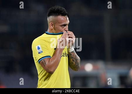 Florence, Italie. 22nd octobre 2022. Lautaro Martinez du FC Internazionale pendant la série Un match de football entre l'ACF Fiorentina et le FC Internazionale au stade Artemio Franchi à Florence (Italie), 22 octobre 2022. Photo Andrea Staccioli/Insidefoto crédit: Insidefoto di andrea staccioli/Alamy Live News Banque D'Images