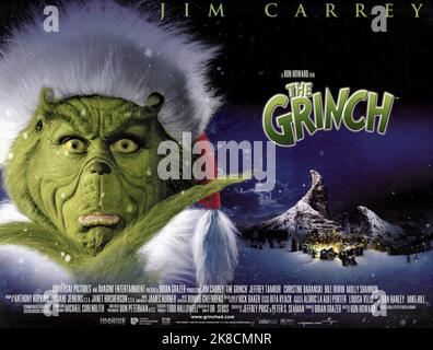 Jim Carrey Poster film: How the Grinch Stole Christmas (USA/DE 2000) / Literaturverfilmung Nach 'Wie Der Grinch Weihnachten Gestohlen Hat' (basé sur le livre de Dr. Seuss) Directeur: Ron Howard 08 novembre 2000 **AVERTISSEMENT** cette photographie est destinée à un usage éditorial seulement et est le droit d'auteur des IMAGES UNIVERSELLES et/ou du photographe assigné par la Société de film ou de production et ne peut être reproduite que par des publications en conjonction avec la promotion du film ci-dessus. Un crédit obligatoire pour LES PHOTOS UNIVERSELLES est requis. Le photographe doit également être crédité lorsqu'il est connu. Aucune utilisation commerciale c Banque D'Images