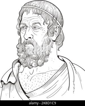 sophocles est l'un des trois anciens tragédies grecques, dont au moins une pièce a survécu pleinement. Ses premières pièces ont été écrites plus tard que, ou suite Illustration de Vecteur