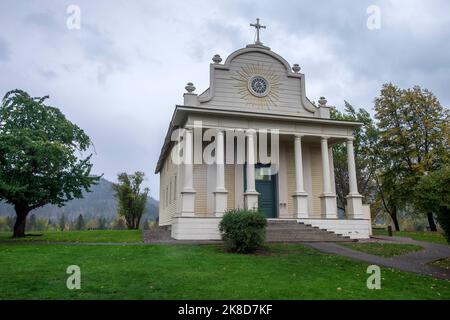 La mission de Cataldo, une ancienne église de mission jésuite dans le Panhandle de l'Idaho, le plus ancien bâtiment de l'Idaho Banque D'Images