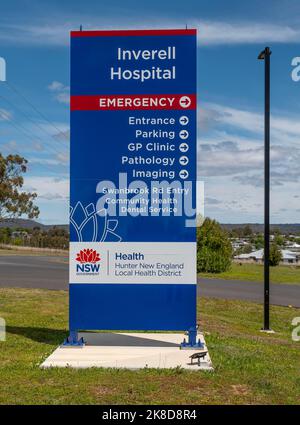 Inverell District Hospital est un établissement de 52 lits qui fournit des services aux communautés du Nord-Ouest et de la Nouvelle-Angleterre de Nouvelle-Galles du Sud Banque D'Images