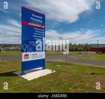 Inverell District Hospital est un établissement de 52 lits qui fournit des services aux communautés du Nord-Ouest et de la Nouvelle-Angleterre de Nouvelle-Galles du Sud Banque D'Images