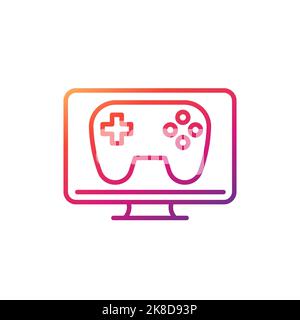 Icône de ligne TV et manette de jeu Illustration de Vecteur