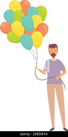 Hipster ballon vendeur icône dessin animé vecteur. Vendeur vendre. Homme heureux Illustration de Vecteur