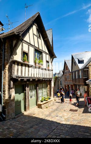 Dinan Bretagne France. Maisons en bois Banque D'Images