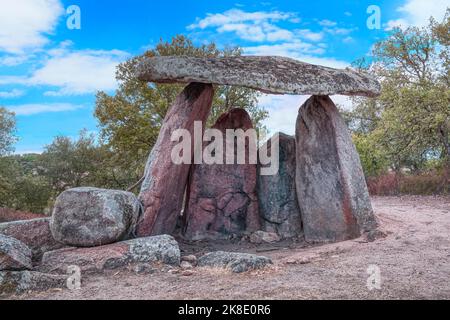 dolmen mégalithique, Barbacena, Elvas, Alentejo, Portugal Banque D'Images