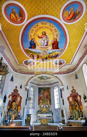 Église paroissiale catholique de Saint-Antoine, Hinterstein, Allgaeu, Bavière, Allemagne Banque D'Images