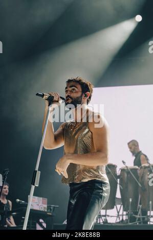 Rome, Italie. 22nd octobre 2022. Rome 22/10/2022 le concert de Marco Mengoni, après la visite dans les stades, au palalottomatica à la deuxième date romaine, s'est également soldée. Dans la photo Marco Mengoni crédit: Agence de photo indépendante/Alamy Live News Banque D'Images