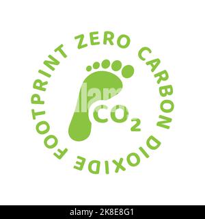 Autocollant vecteur d'empreinte zéro CO2. Badge d'étiquette cercle sans dioxyde de carbone. Illustration de Vecteur