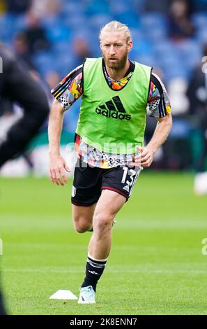 Tim Ream de Fulham se réchauffe avant le match de la Premier League à Elland Road, Leeds. Date de la photo: Dimanche 23 octobre 2022. Banque D'Images