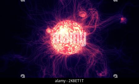 Sphère lumineuse colorée abstraite. 3D rendu. Banque D'Images